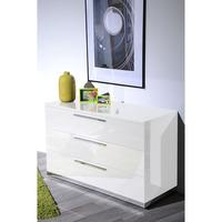 sinatra white high gloss finish 3 drawers chest of drawers