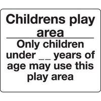 SIGN CHILDRENS PLAY AREA 300 X 250 ALUMINIUM