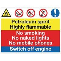 sign petroleum spirit no smoking 400 x 300 vinyl