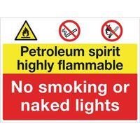 sign petroleum spirit no smoking 400 x 300 polycarb