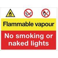 sign flammable vapour no smoking 400 x 300 polycarb