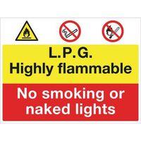 SIGN LPG HIGHLY FLAMMABLE 600 X 450 RIGID PLASTIC