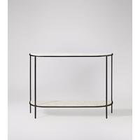 sienna console table in white marble black