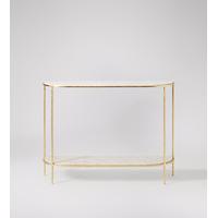 sienna console table in white marble gold leaf