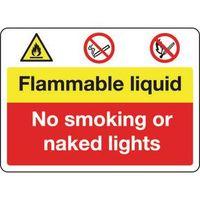 SIGN FLAMMABLE LIQUID NO SMOKING 600 X 450 VINYL