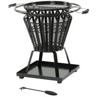 Signa Round Fire Pit with Removable BBQ Grill Plate