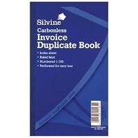 Silvine Duplicate Book Carbonless Invoice 1-100 210x127mm Ref 711 [Pack of 6]