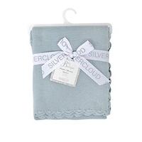Silver Cloud Baby Boutique Garter Stitch Blanket (Silver Blue)