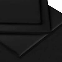 Single Bed Percale Combed Cotton Flat Sheet Black