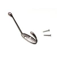 Single Hat and Robe Coat Hanger Clothes Hook Chrome Cp + Screws ( pack of 10 )