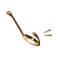 single hat and robe coat hanger clothes hook brass plated screws pack  ...