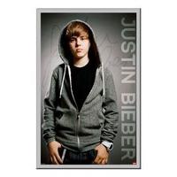 Silver Framed Justin Bieber Poster Hoodie - Approx 39 x 27 Inches (98 x 68 cms)