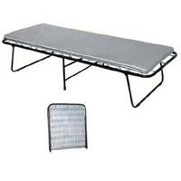 Single folding steel frame guest bed with mattress