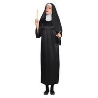 Sister Nun Fancy Dress Costume Womens Classic Long Habit Tarts and Vicars Party Mens Stag Act Black