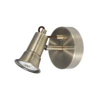 Single Wall Spotlight in Antique Brass and Fully Adjustable Head