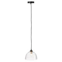 Single Black Wire Pendant Light Fitting with Clear Acrylic Domed Shade