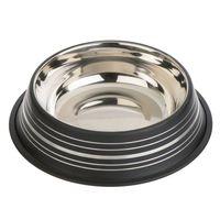 silver line stainless steel dog bowl black 020 litre