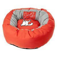 simons cat donut cat bed red grey diameter 46cm x h 17cm