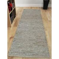 Silver Grey Long Jute Hall Runner Rug 66x200