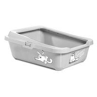 simons cat litter tray with rim grey