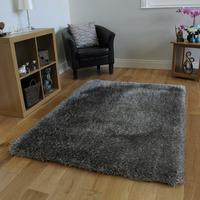 Silver Grey Shimmer Non Shed Soft Shag Pile Rug - Memphis Grey FF 160x230