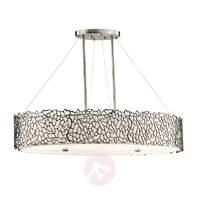 silver coral oval pendant light