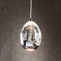 Single-light LED hanging light Rocio in chrome