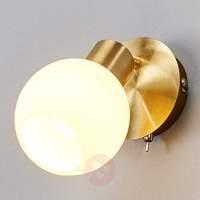single bulb led wall light elaina brass