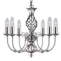 Silver Zanzibar chandelier, 6-light