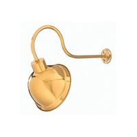 Single Domed Pub Style Polished Brass Outdoor Wall Light