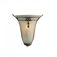 Single Wall Light With Frosted Glass In Antique Brass Finish