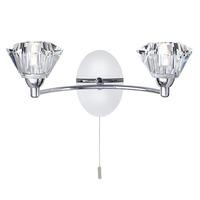 Sierra Chrome Wall light With Sculptured Clear Glass Shade