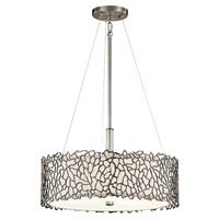 Silver Coral 3 Light Dual Mount Ceiling Pendant Light KL/SILCORAL/P/A