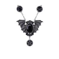 Silver Necronomicon Bat Necklace