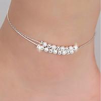 Silver Ball Strand Anklet Bracelet Body Jewelry/Leg Chain Alloy Drops Natural Handmade Fashion Silver 1pc