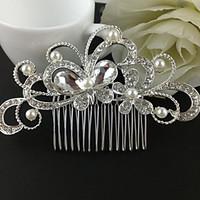 Silver Crystal Butterfly Hair Comb for Wedding Party Hair Jewelry