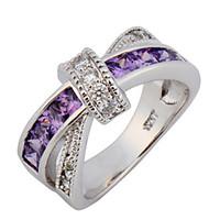 Size 6/7/8/9/10 High Quality Women Purple Sapphire Rings 10KT White Gold Filled Ring