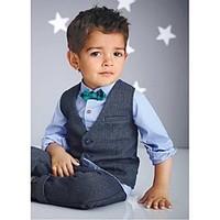 Silver Cotton Ring Bearer Suit - 4 Pieces