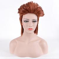 SiYi Long Brown Celebrity Retro Wig Synthetic Heat Resistant Full Cosplay Wigs for Women Men