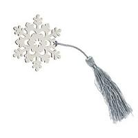 silver metal snowflake bookmark with elegant silk tassel party souveni ...