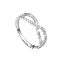 Silver Infinity White Cubic Zirconia Ring, Choose Size