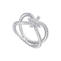 Silver Delicate White Cubic Zirconia Ring, Choose Size