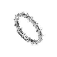 Silver Dark Small Cubic Zirconia Ring, Choose Size