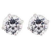 Silver 5mm cubic zirconia solitaire stud earrings