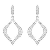 Silver cubic zirconia open teardrop earrings