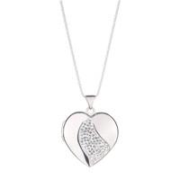 Silver crystal heart locket