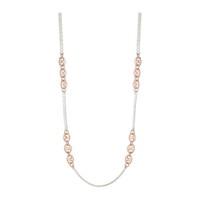 Silver and rose gold-plated mesh necklace