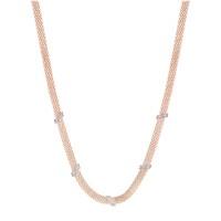 Silver and rose gold-plated cubic zirconia necklace