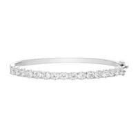 silver cubic zirconia hinged bangle