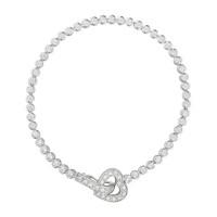 Silver cubic zirconia heart bracelet